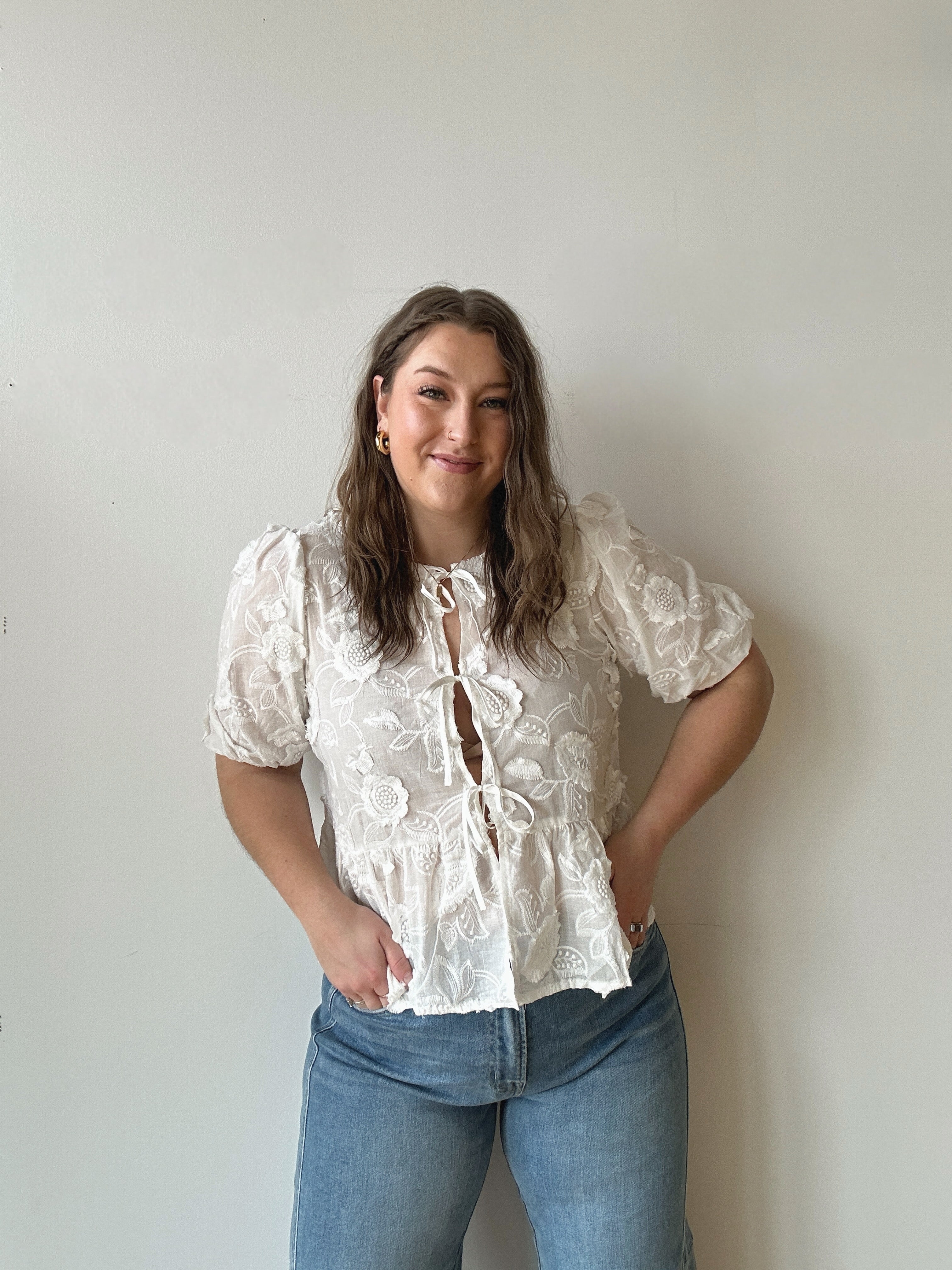 Embroidered Flower Top