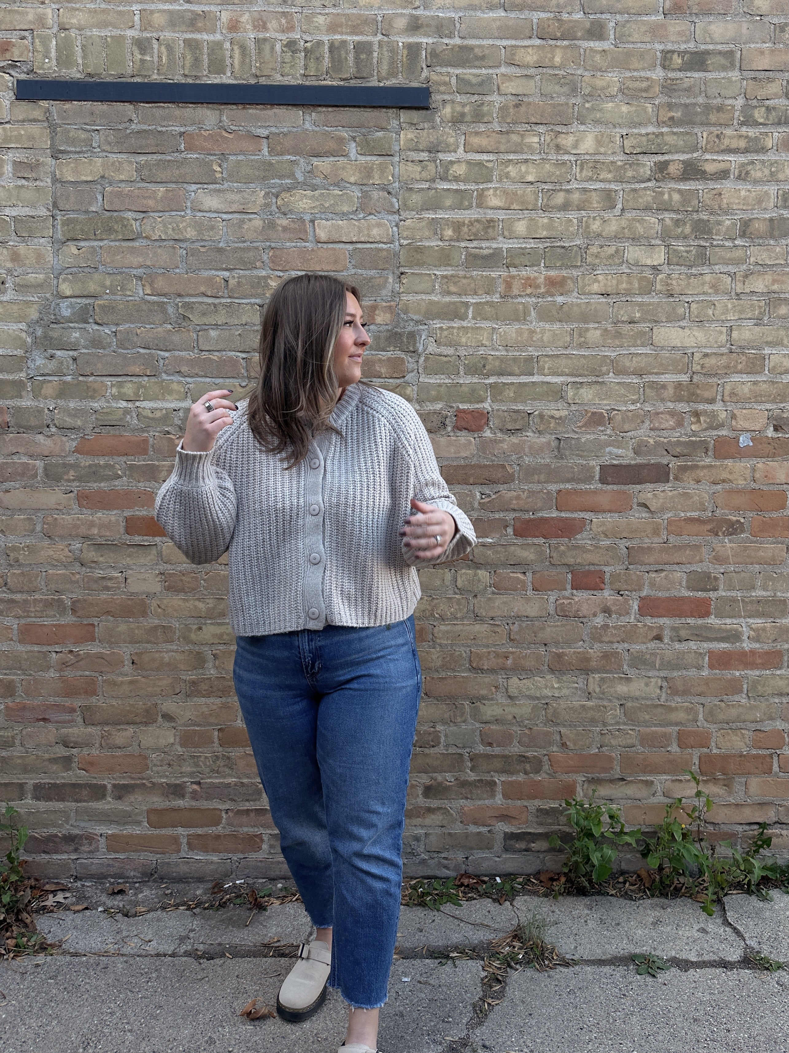 Button Ribbed Sweater Cardigan