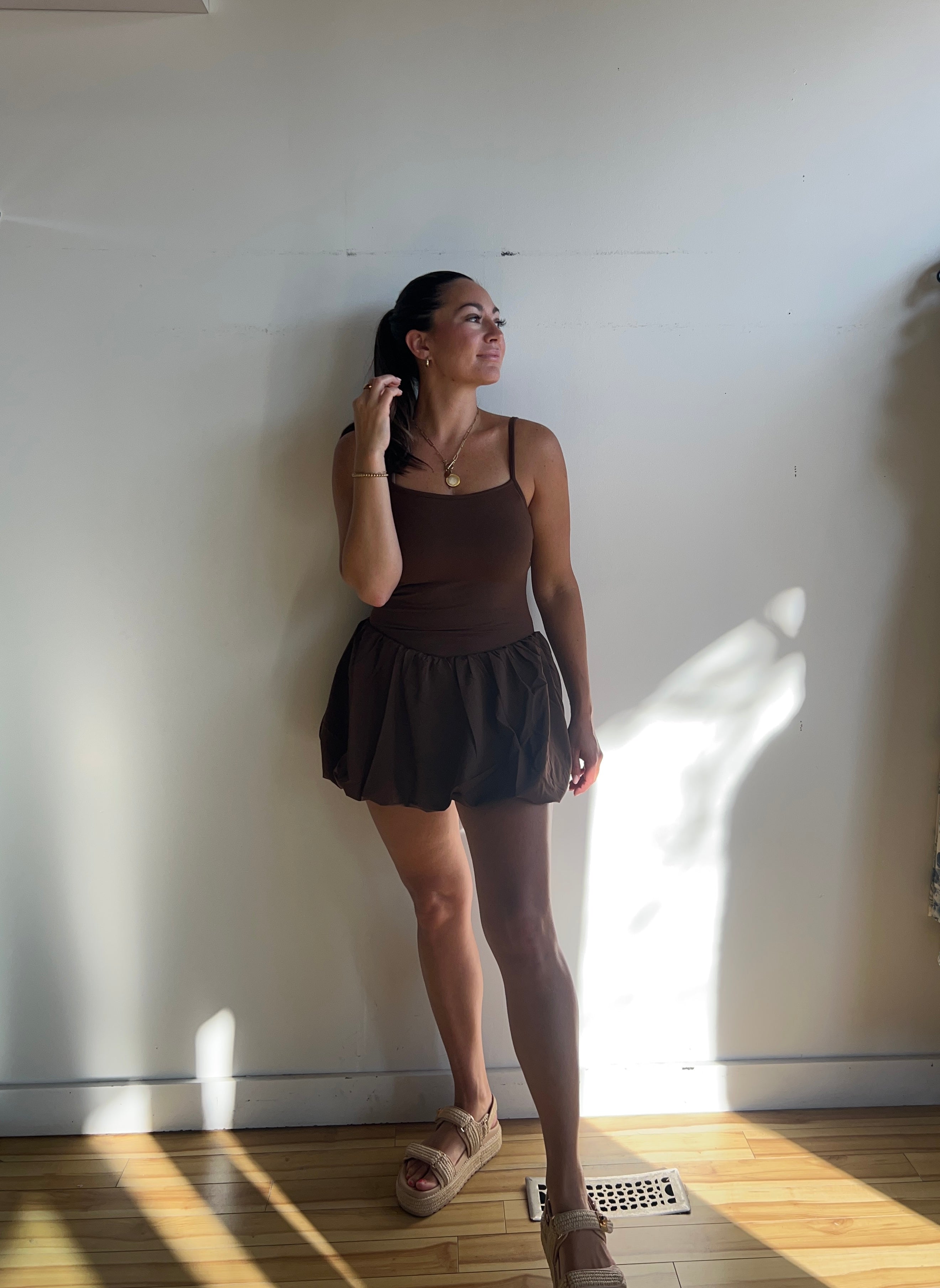 Cami Bubble Hem Skort Dress